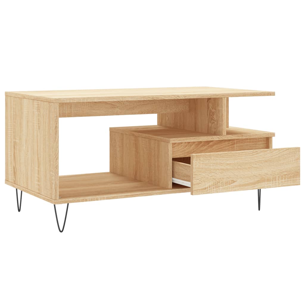 Stolić za kavu boja hrasta 90x49x45 cm konstruirano drvo