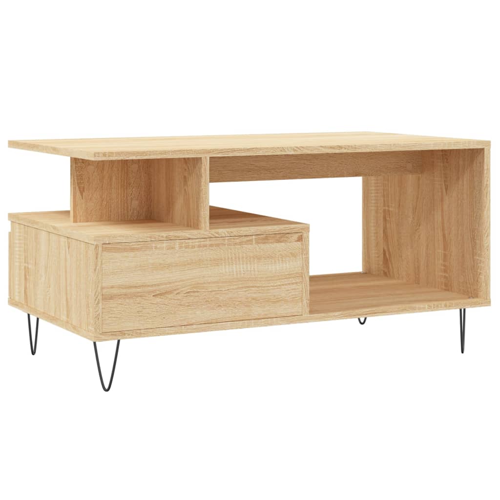 Stolić za kavu boja hrasta 90x49x45 cm konstruirano drvo