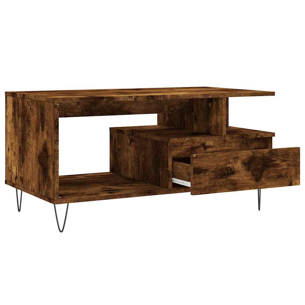 Stolić za kavu boja hrasta 90x49x45 cm konstruirano drvo