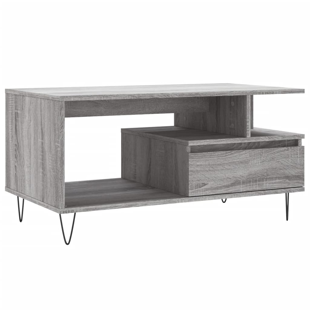 Stolić za kavu boja sivog hrasta 90x49x45 cm konstruirano drvo