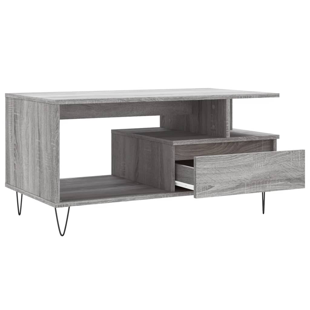 Stolić za kavu boja sivog hrasta 90x49x45 cm konstruirano drvo
