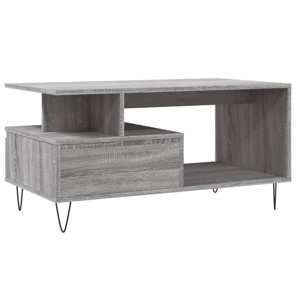 Stolić za kavu boja sivog hrasta 90x49x45 cm konstruirano drvo