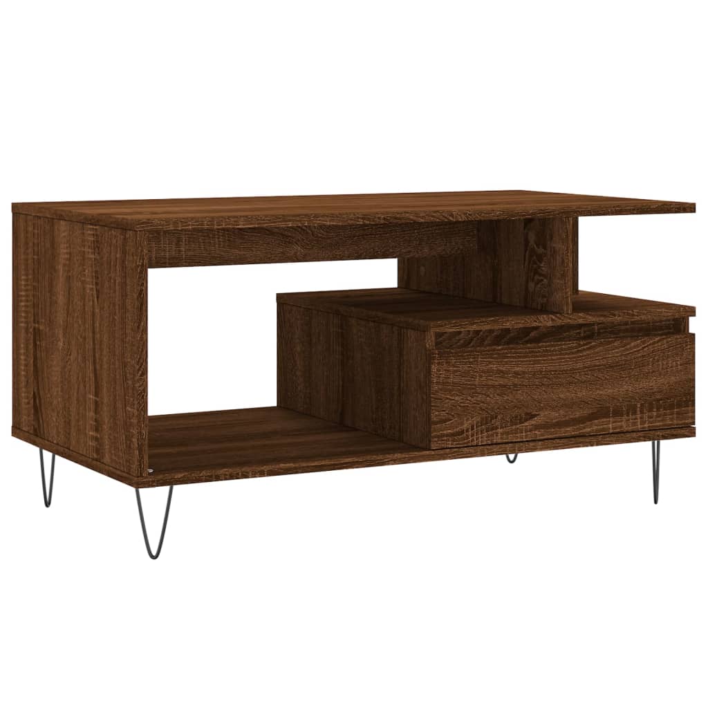Stolić za kavu smeđi hrast 90x49x45 cm konstruirano drvo