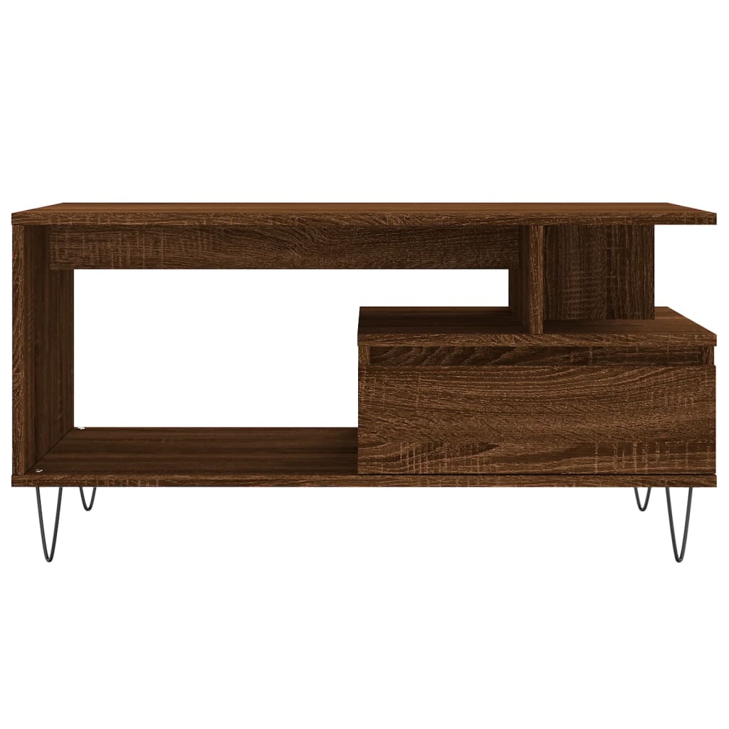 Stolić za kavu smeđi hrast 90x49x45 cm konstruirano drvo