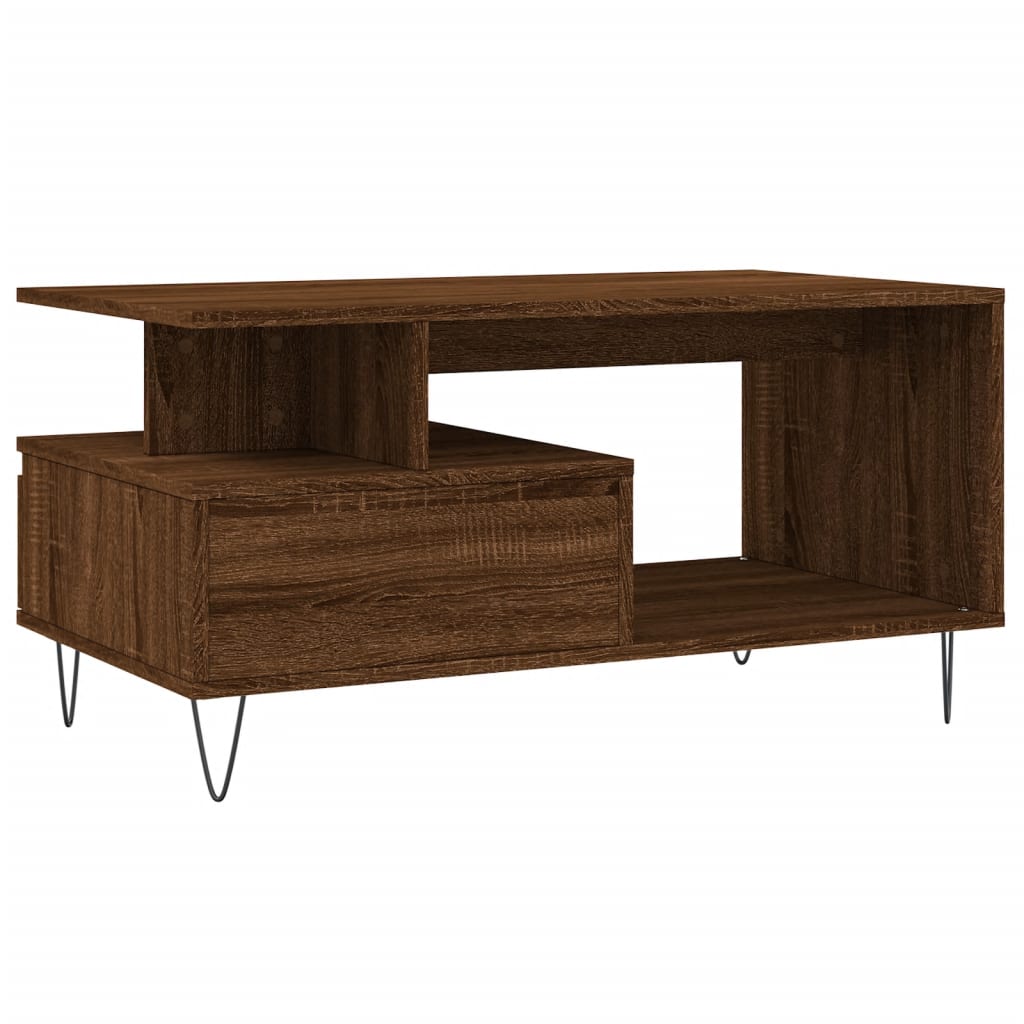 Stolić za kavu smeđi hrast 90x49x45 cm konstruirano drvo