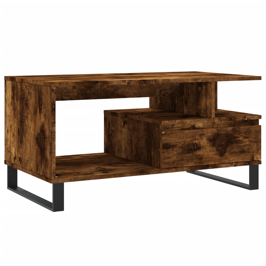 Stolić za kavu boja hrasta 90x49x45 cm konstruirano drvo