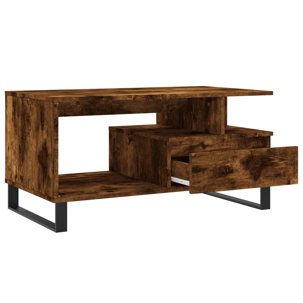 Stolić za kavu boja hrasta 90x49x45 cm konstruirano drvo