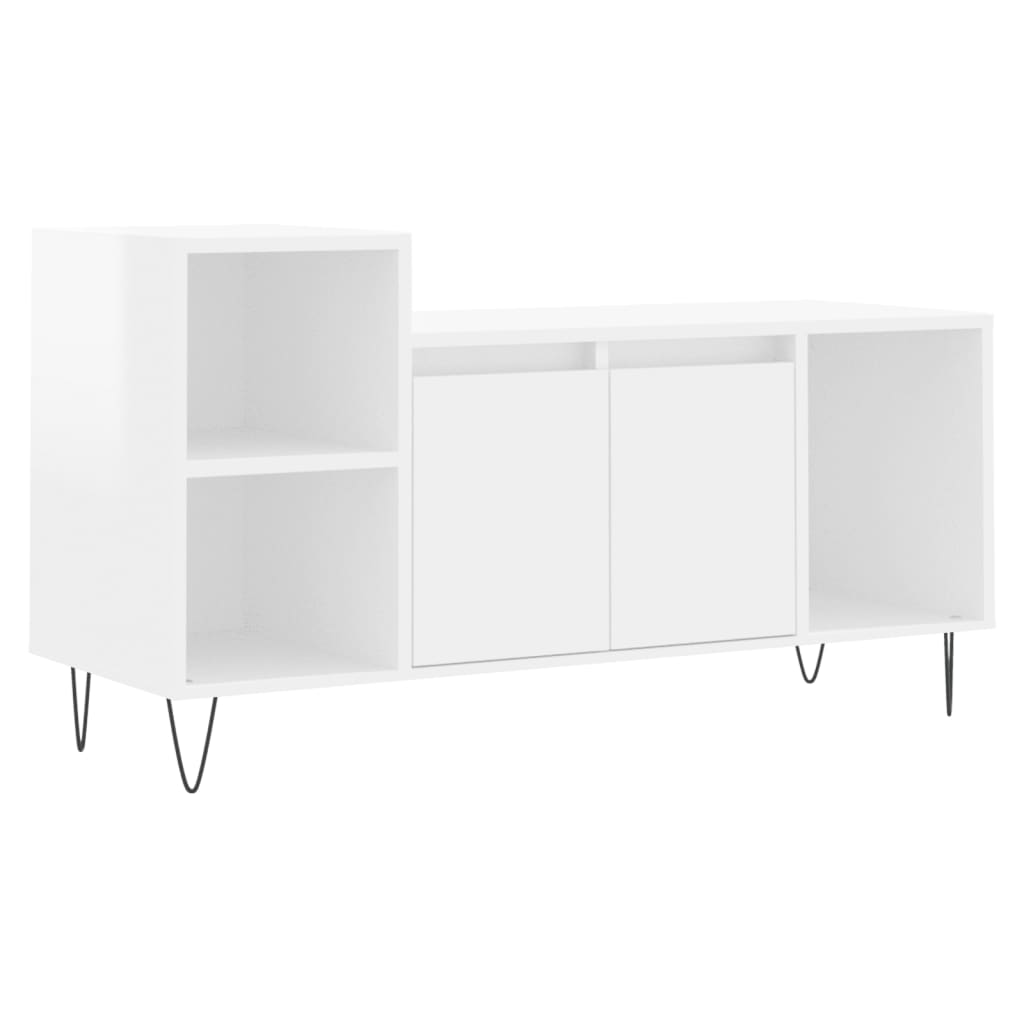 TV ormarić sjajni bijeli 100 x 35 x 55 cm od konstruiranog drva