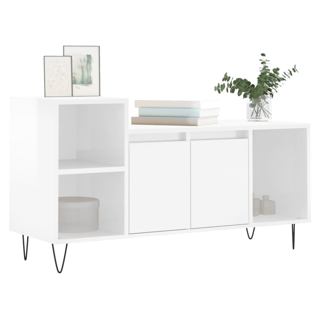 TV ormarić sjajni bijeli 100 x 35 x 55 cm od konstruiranog drva