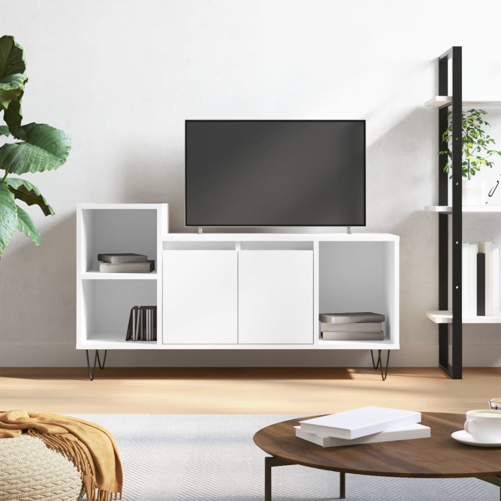 TV ormarić sjajni bijeli 100 x 35 x 55 cm od konstruiranog drva