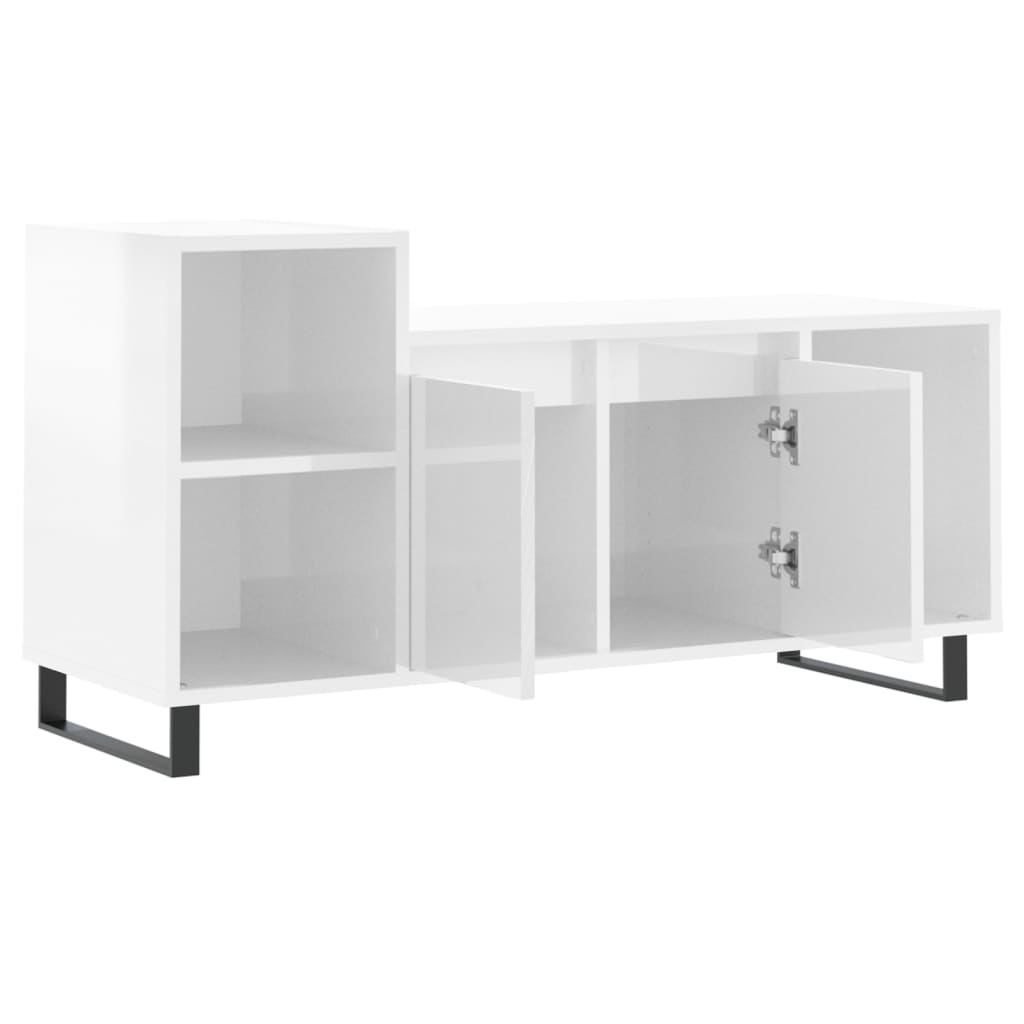 TV ormarić sjajni bijeli 100 x 35 x 55 cm od konstruiranog drva