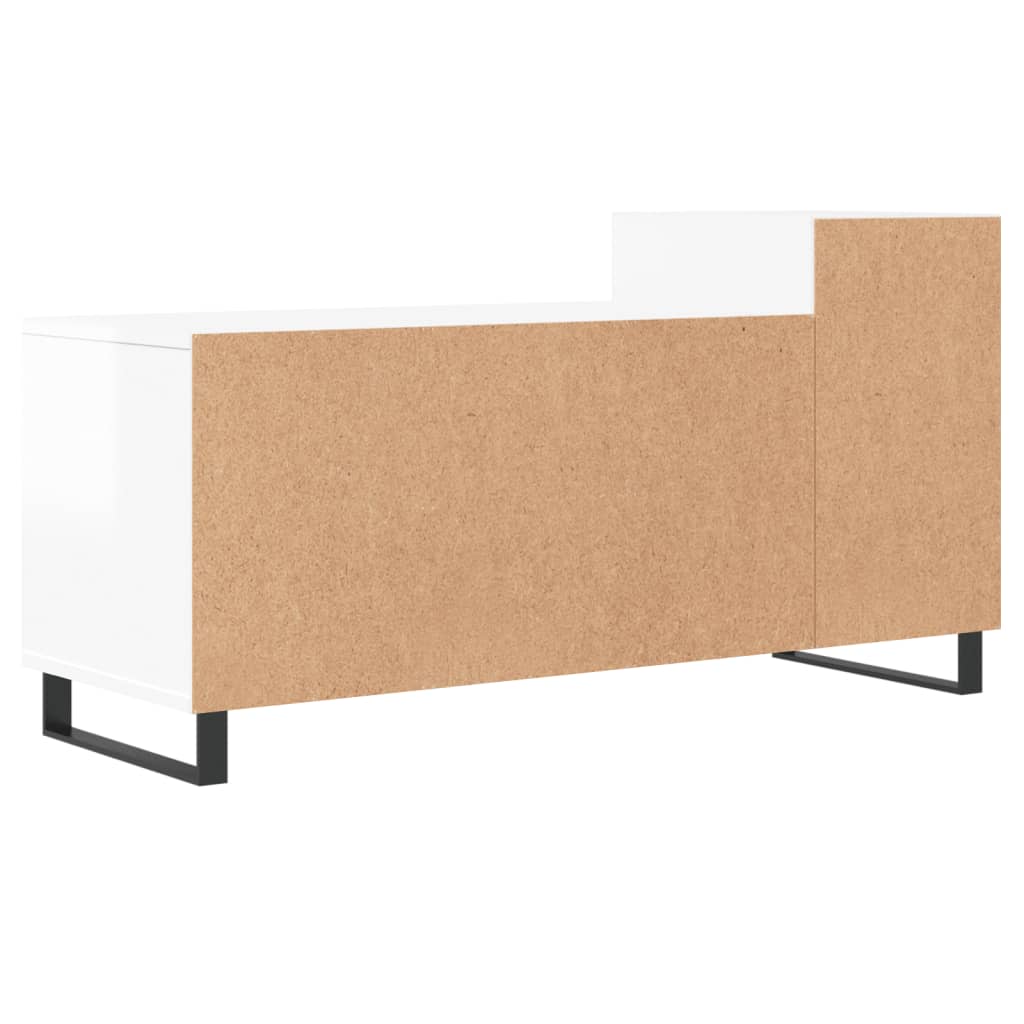 TV ormarić sjajni bijeli 100 x 35 x 55 cm od konstruiranog drva