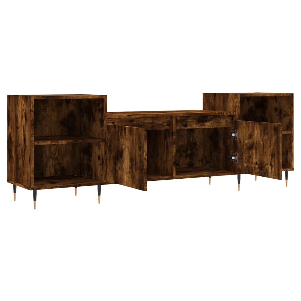 TV ormarić boja dimljenog hrasta 160x35x55 cm konstruirano drvo