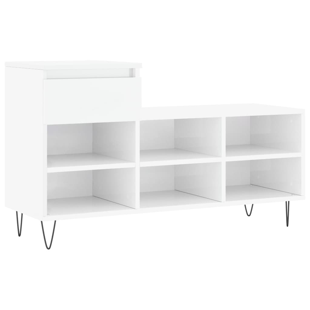 Ormarić za cipele sjajni bijeli 102x36x60 cm konstruirano drvo