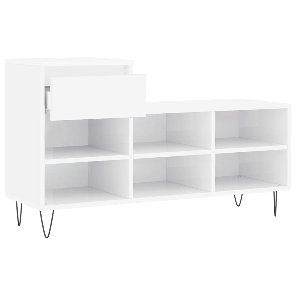Ormarić za cipele sjajni bijeli 102x36x60 cm konstruirano drvo