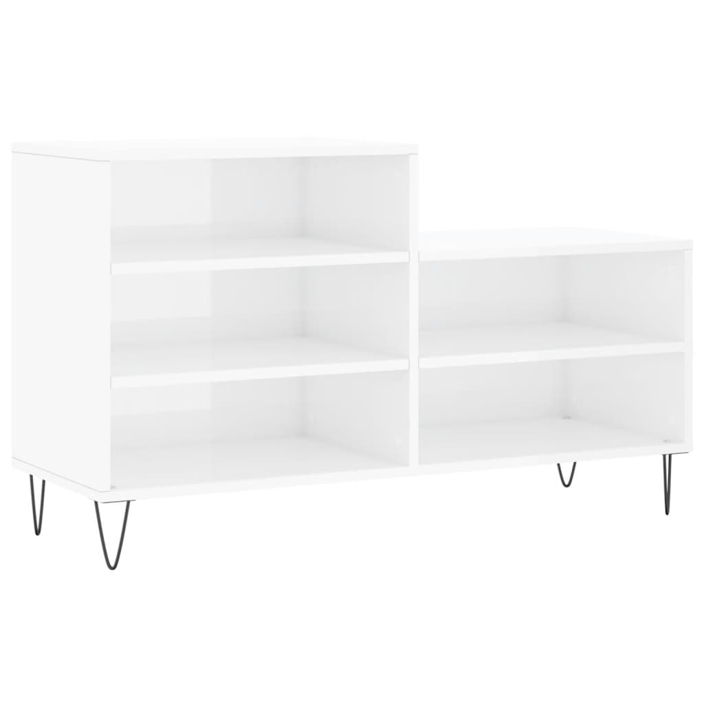 Ormarić za cipele sjajni bijeli 102x36x60 cm konstruirano drvo