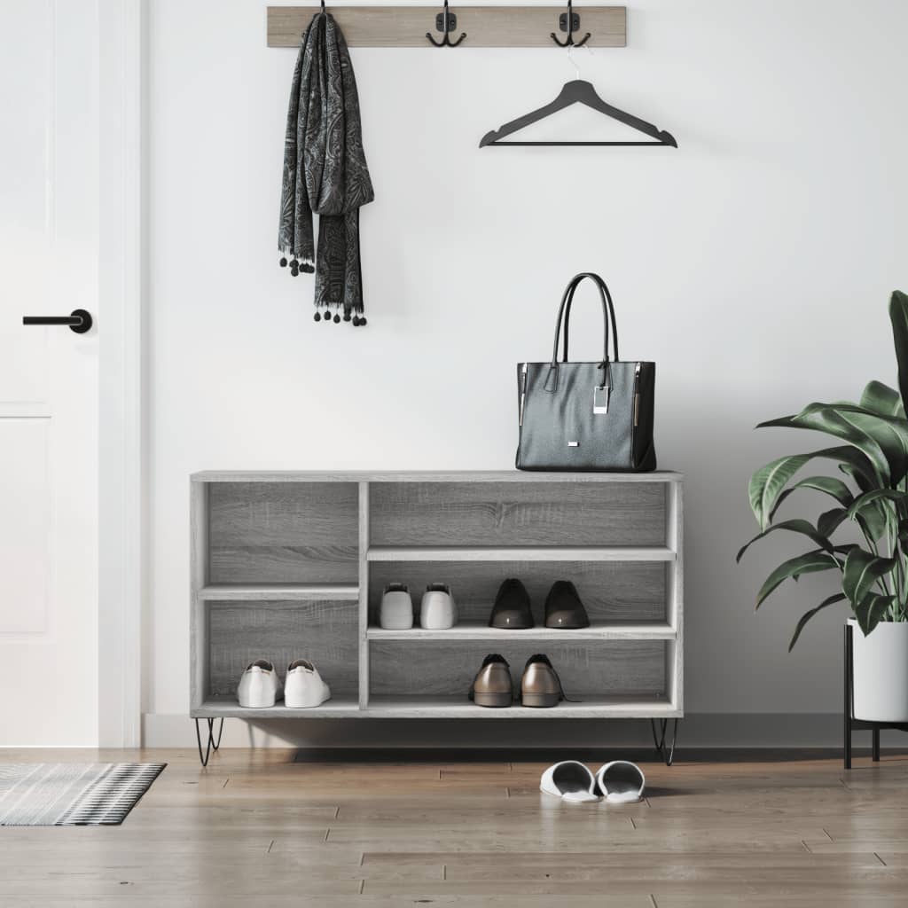 Ormarić za cipele boja betona 102x36x60 cm konstruirano drvo