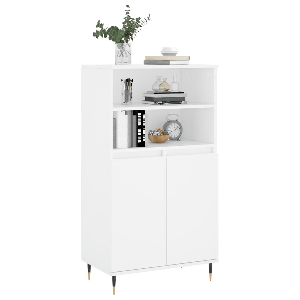 Visoka komoda bijela 60x36x110 cm od konstruiranog drva