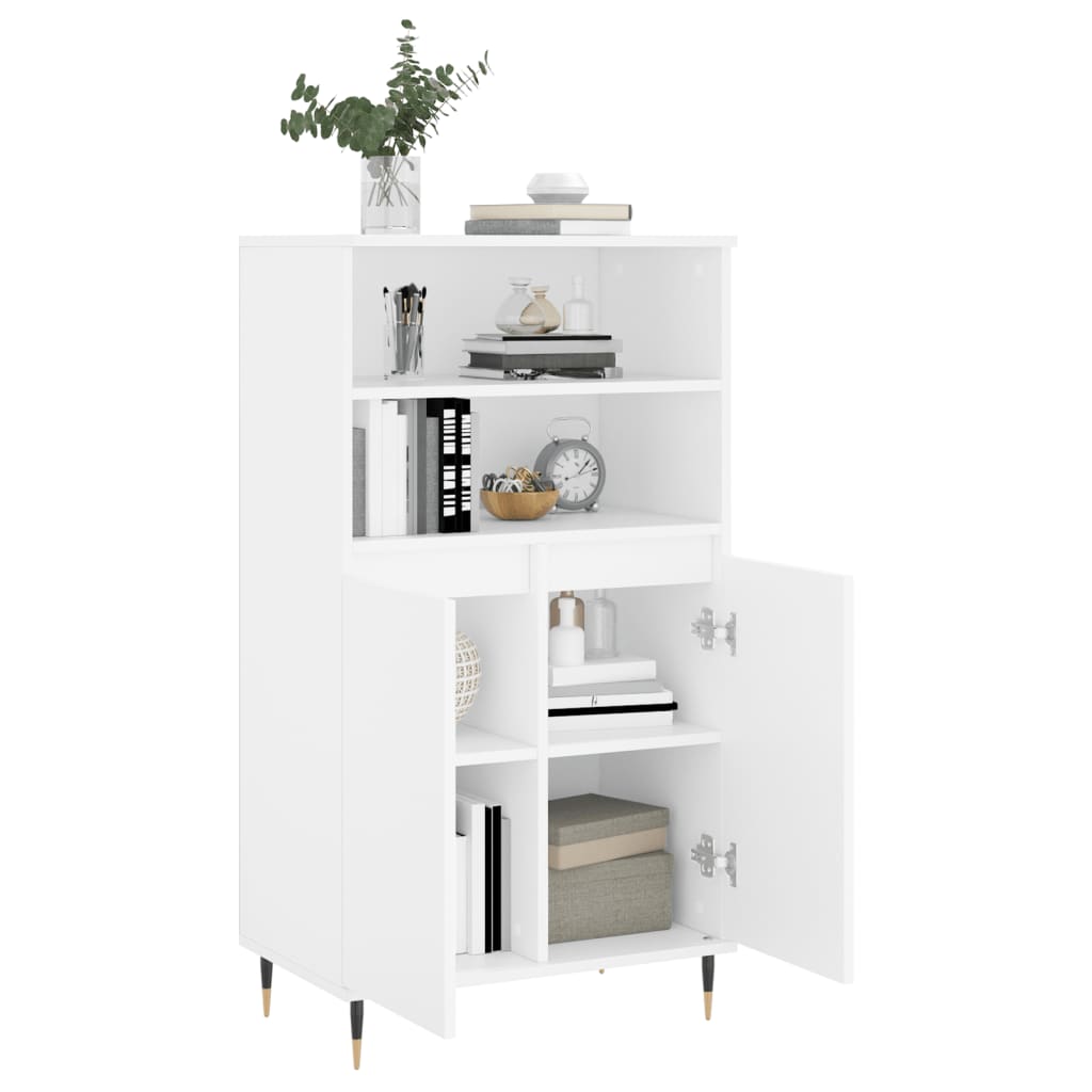 Visoka komoda bijela 60x36x110 cm od konstruiranog drva