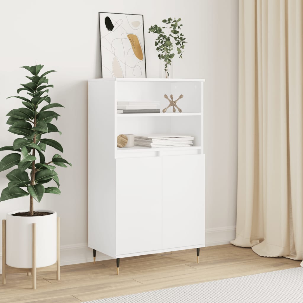 Visoka komoda bijela 60x36x110 cm od konstruiranog drva