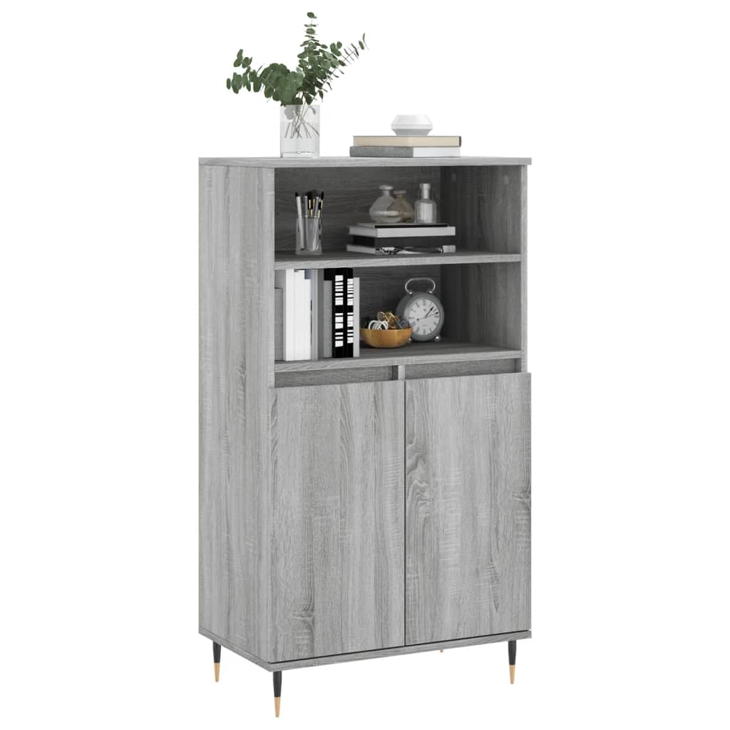 Visoka komoda siva sonome 60x36x110 cm od konstruiranog drva