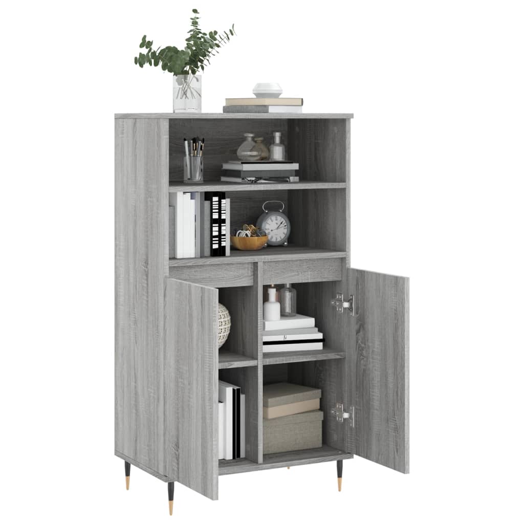 Visoka komoda siva sonome 60x36x110 cm od konstruiranog drva