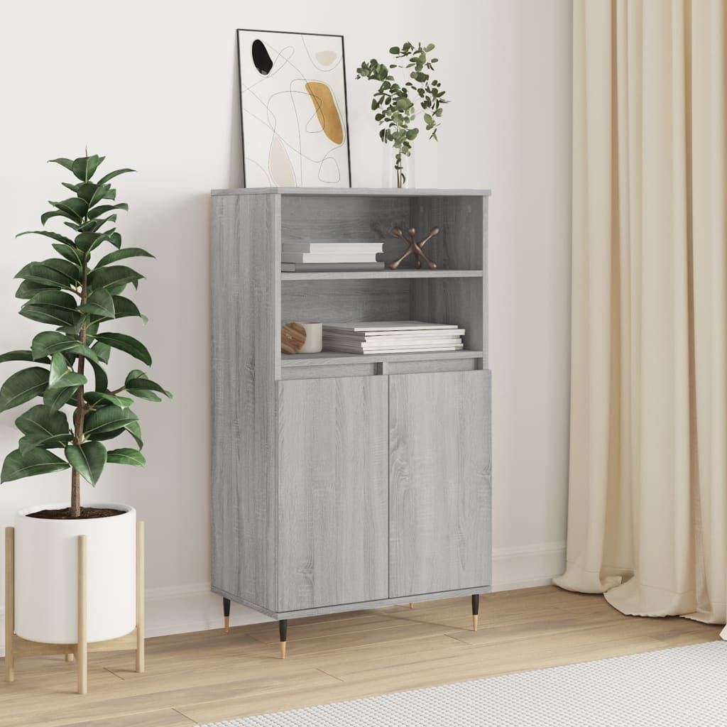 Visoka komoda siva sonome 60x36x110 cm od konstruiranog drva