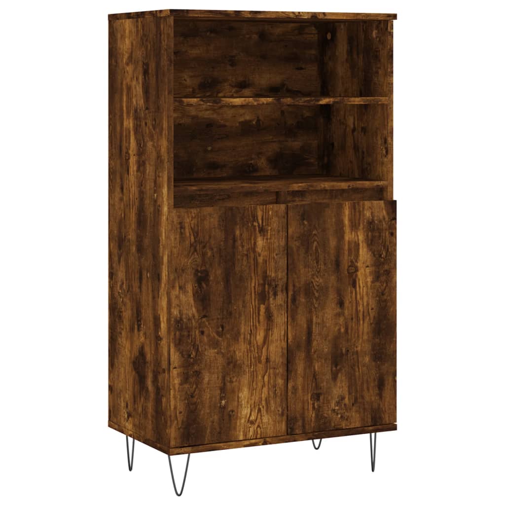 Visoka komoda dimljenog hrasta 60x36x110 cm konstruiranog drva