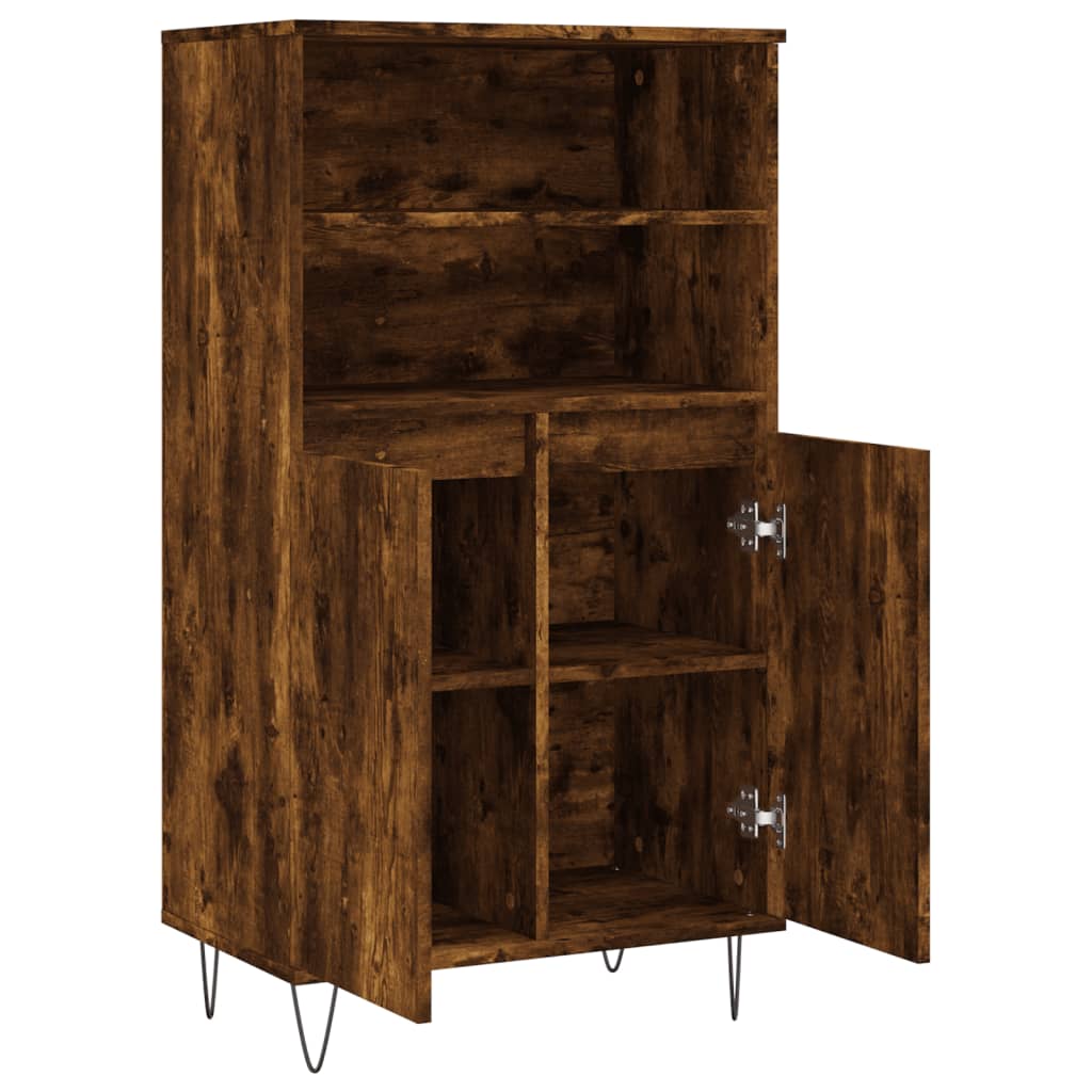 Visoka komoda dimljenog hrasta 60x36x110 cm konstruiranog drva