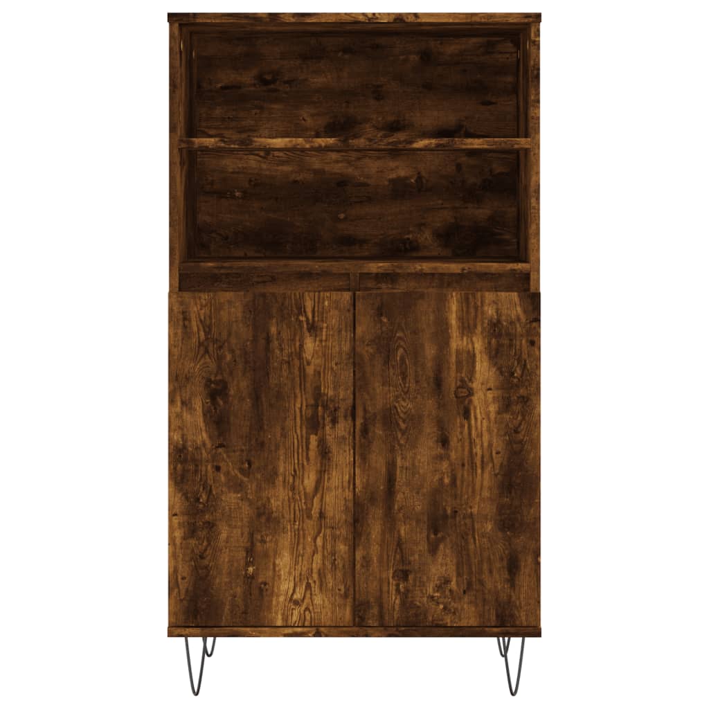 Visoka komoda dimljenog hrasta 60x36x110 cm konstruiranog drva