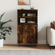 Visoka komoda dimljenog hrasta 60x36x110 cm konstruiranog drva