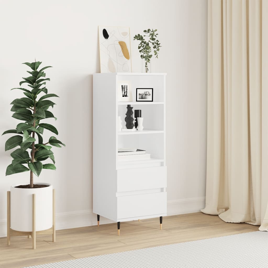 Visoka komoda bijela 40 x 36 x 110 cm od konstruiranog drva