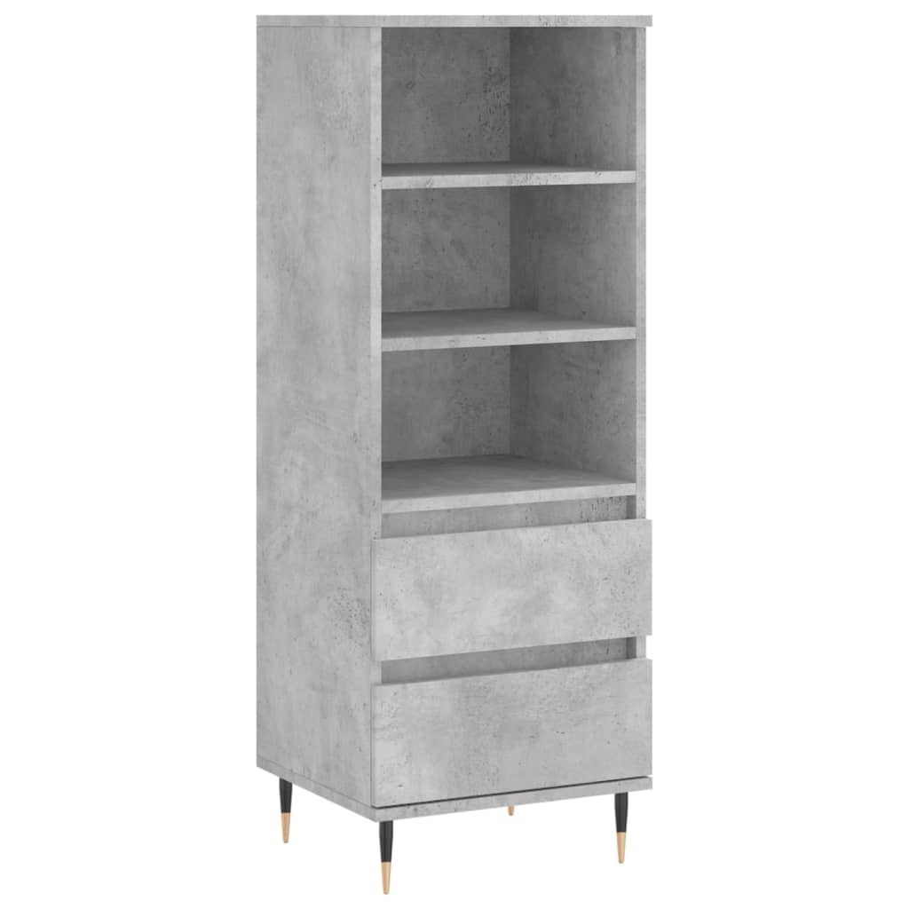 Visoka komoda boja betona 40 x 36 x 110 cm konstruirano drvo