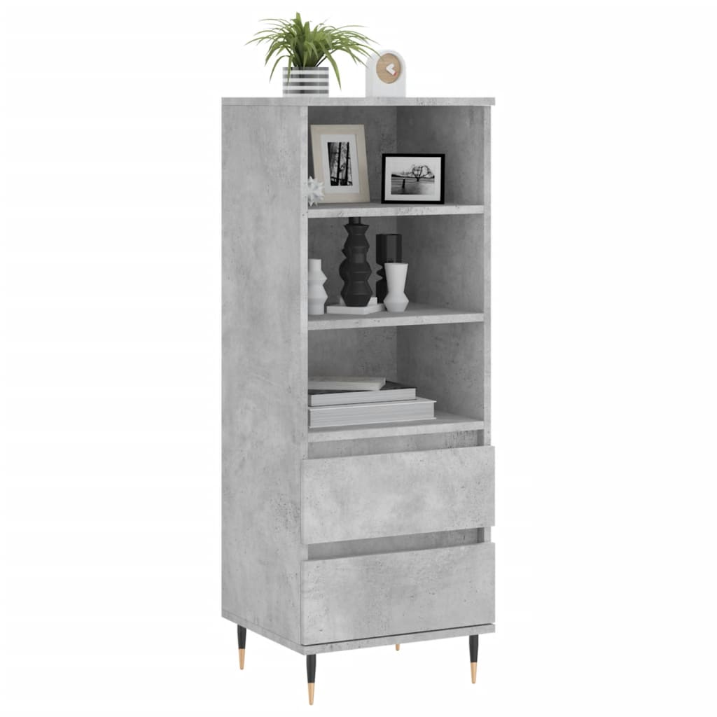 Visoka komoda boja betona 40 x 36 x 110 cm konstruirano drvo