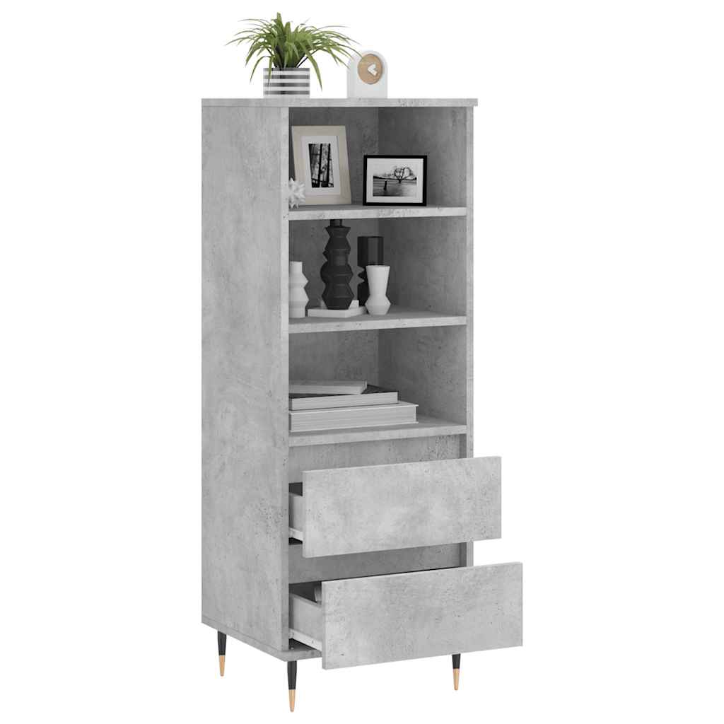 Visoka komoda boja betona 40 x 36 x 110 cm konstruirano drvo