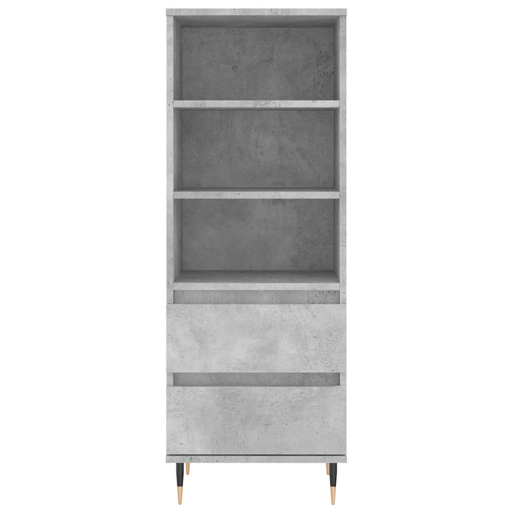 Visoka komoda boja betona 40 x 36 x 110 cm konstruirano drvo