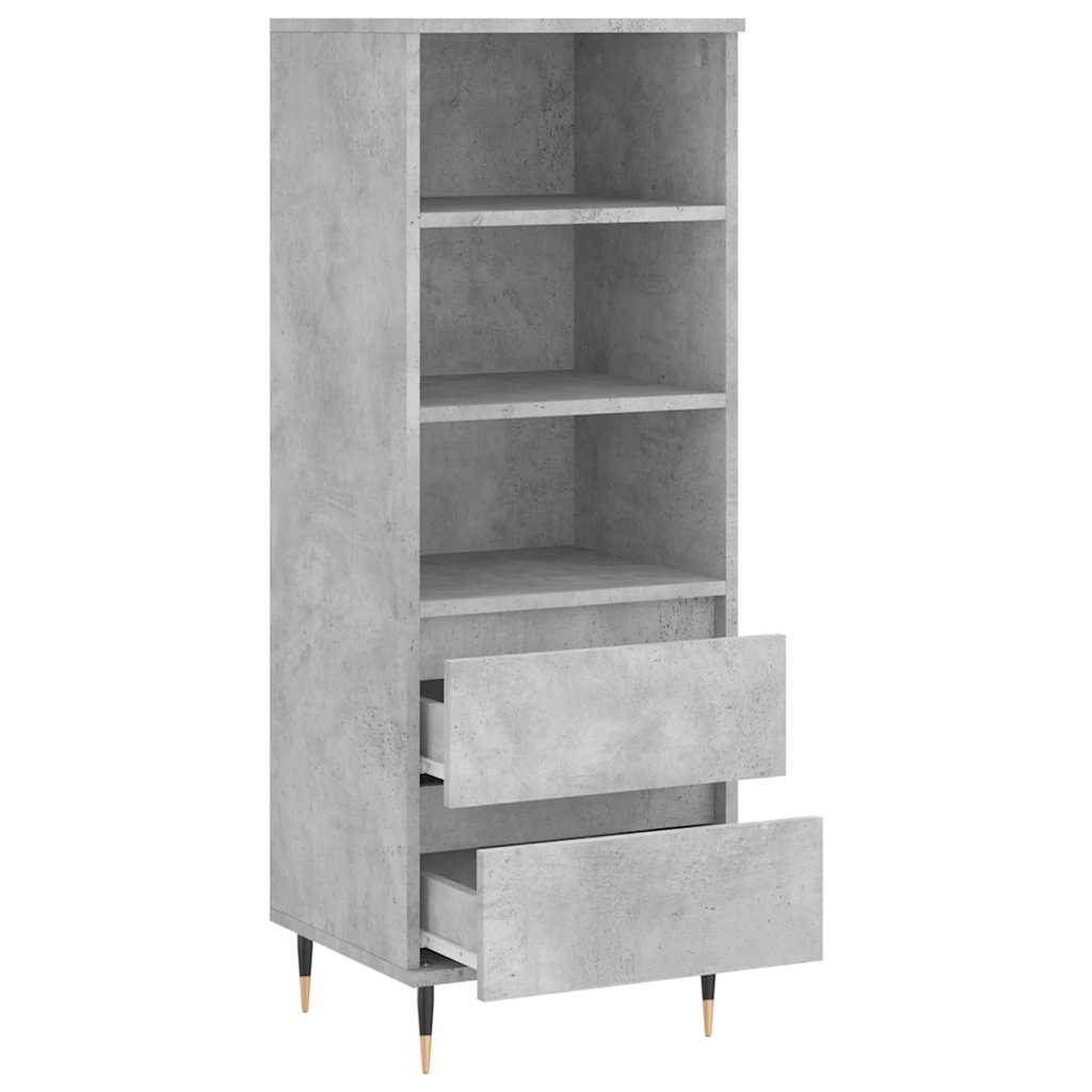 Visoka komoda boja betona 40 x 36 x 110 cm konstruirano drvo