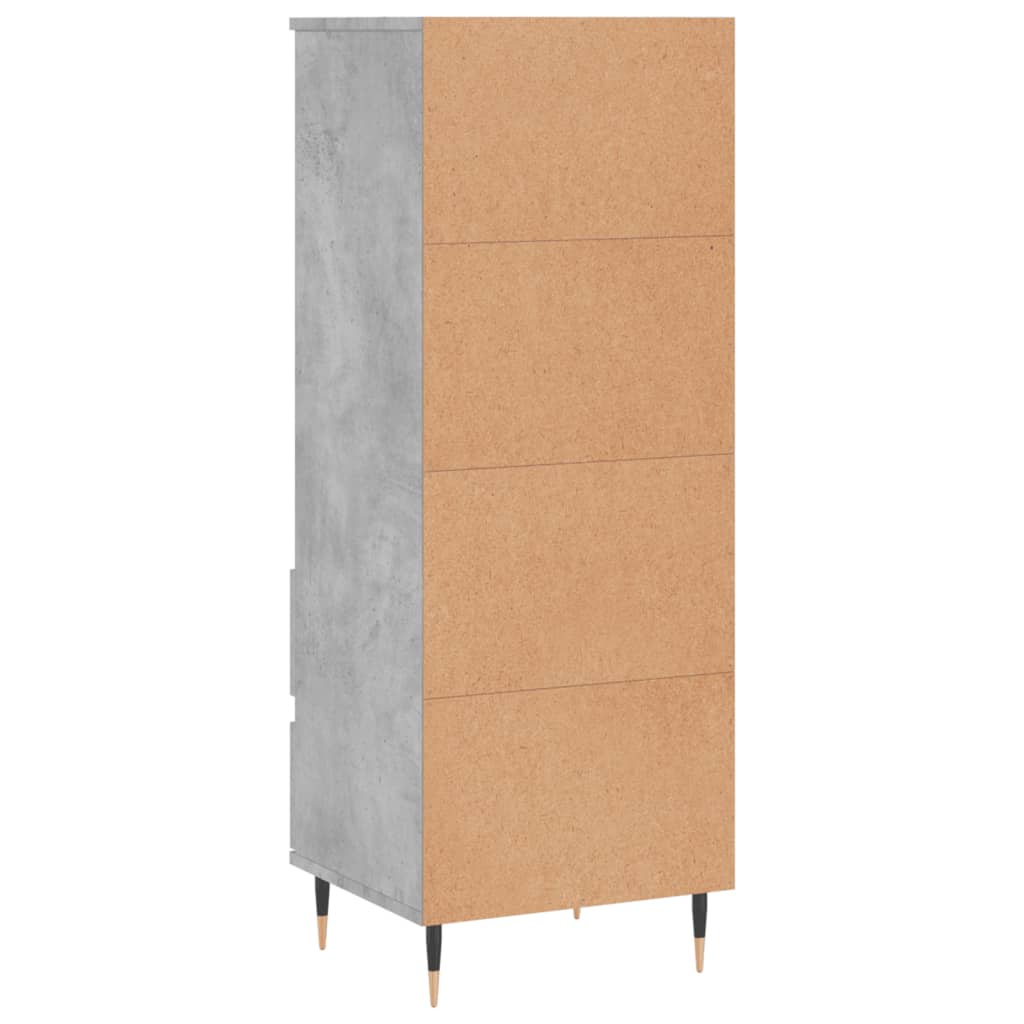 Visoka komoda boja betona 40 x 36 x 110 cm konstruirano drvo