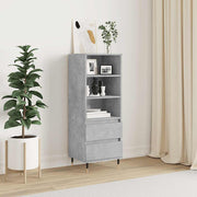 Visoka komoda boja betona 40 x 36 x 110 cm konstruirano drvo