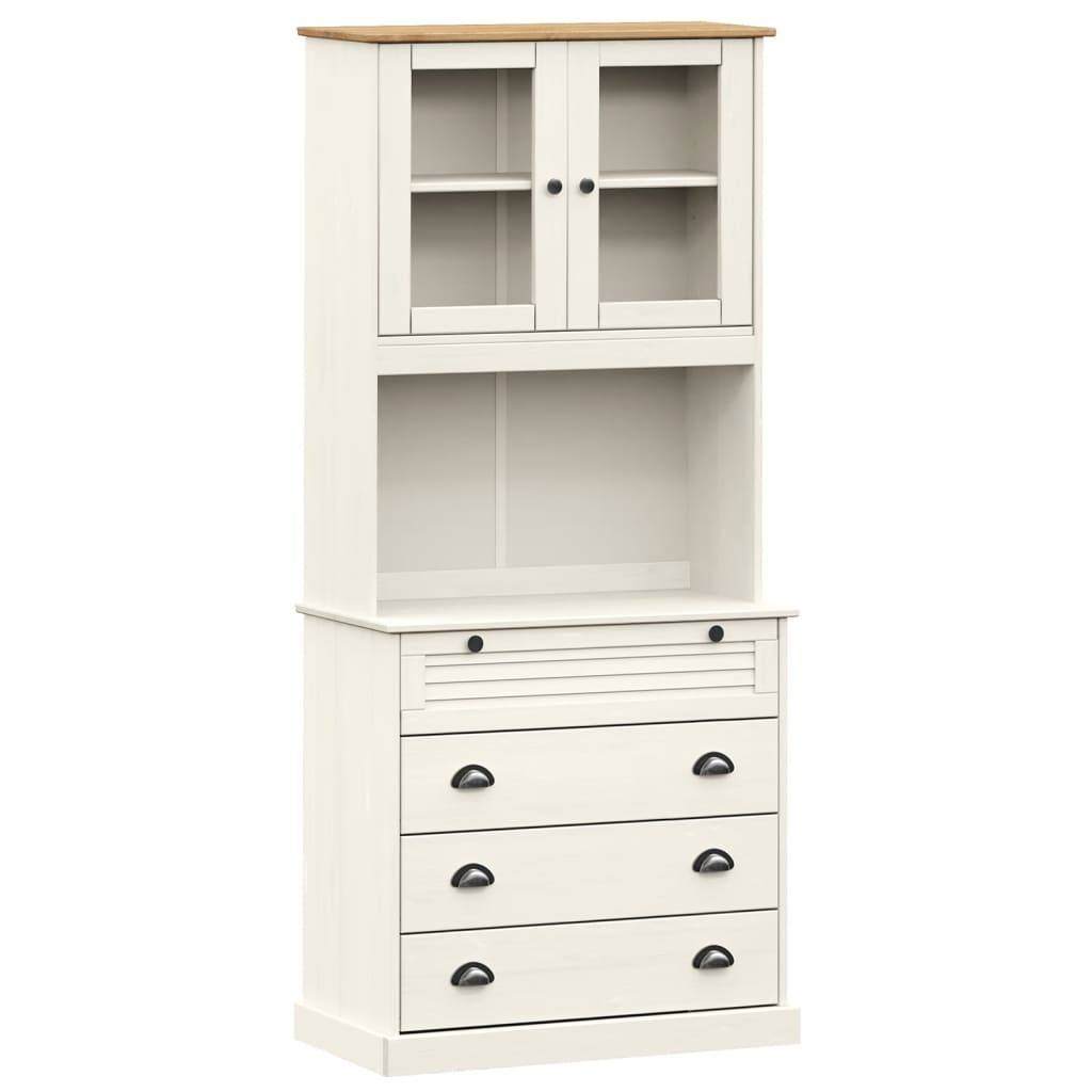 Visoka komoda VIGO bijela 80 x 40 x 176 cm od masivne borovine