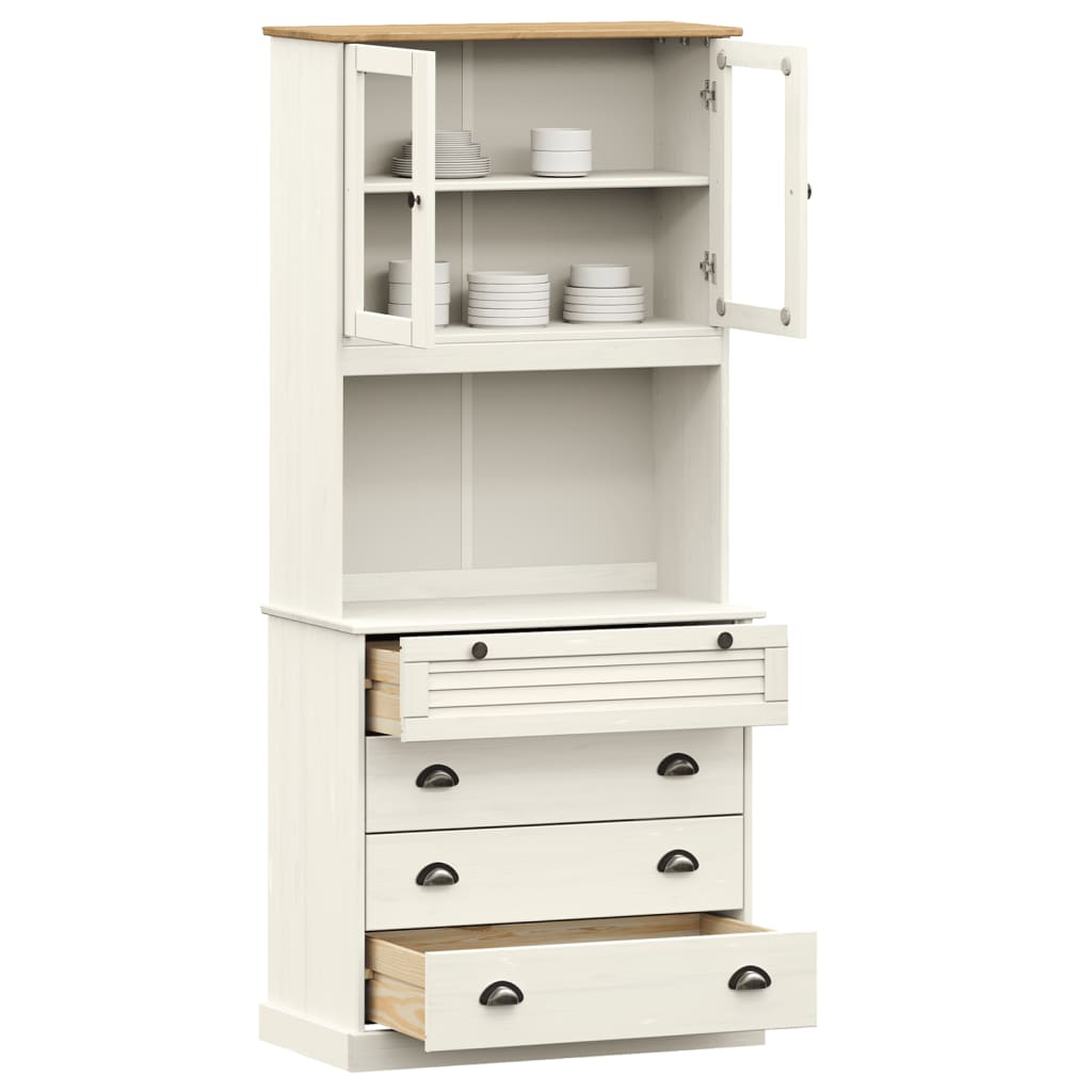 Visoka komoda VIGO bijela 80 x 40 x 176 cm od masivne borovine