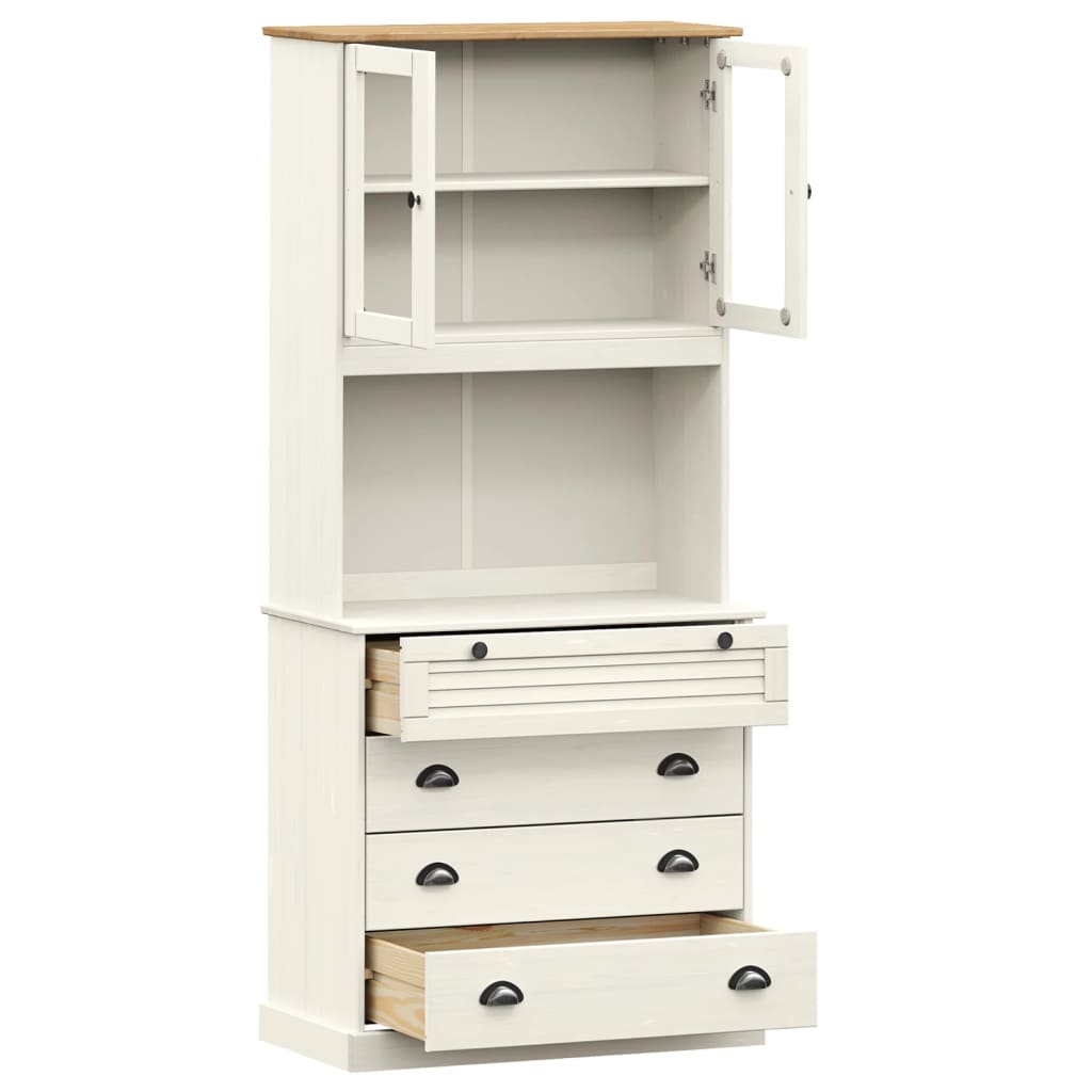 Visoka komoda VIGO bijela 80 x 40 x 176 cm od masivne borovine