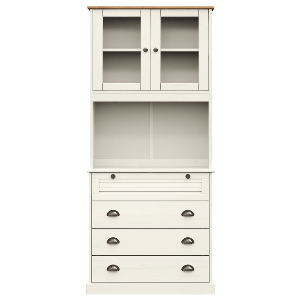 Visoka komoda VIGO bijela 80 x 40 x 176 cm od masivne borovine
