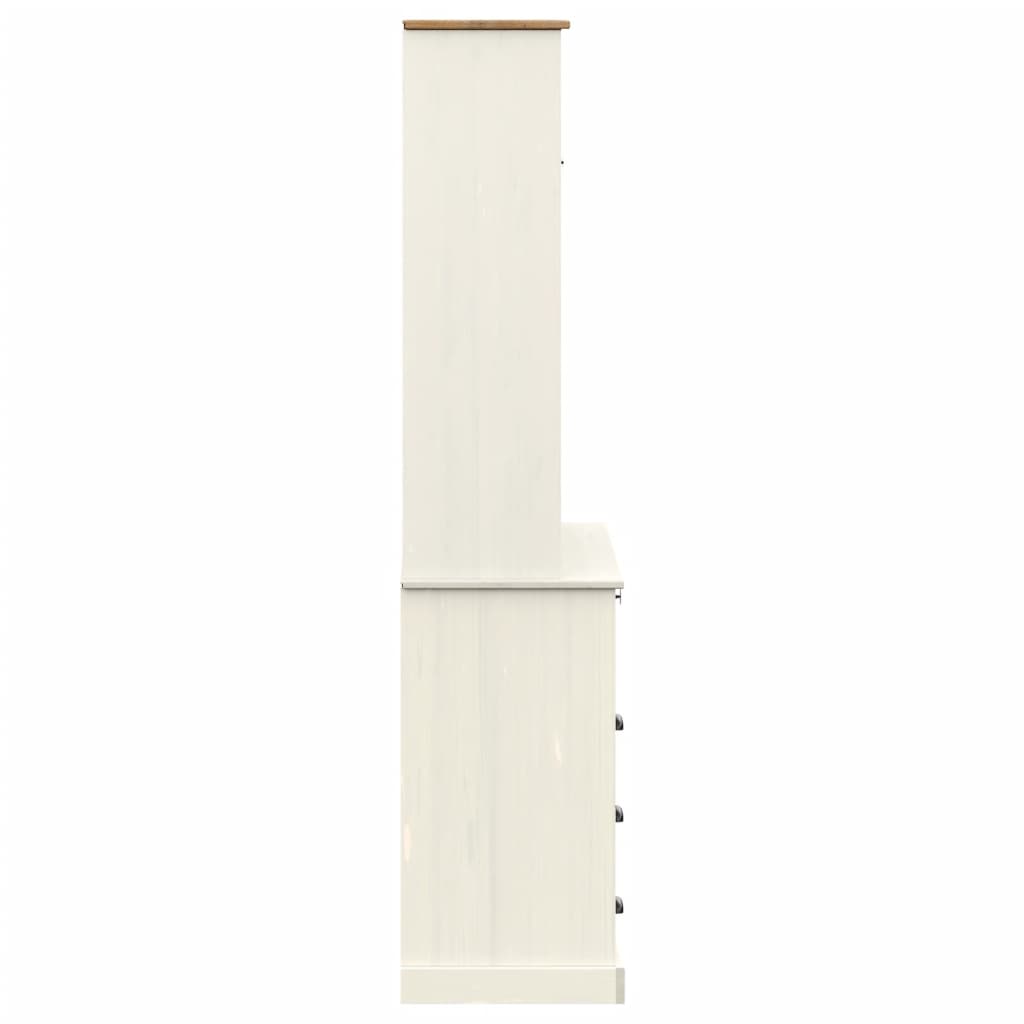 Visoka komoda VIGO bijela 80 x 40 x 176 cm od masivne borovine