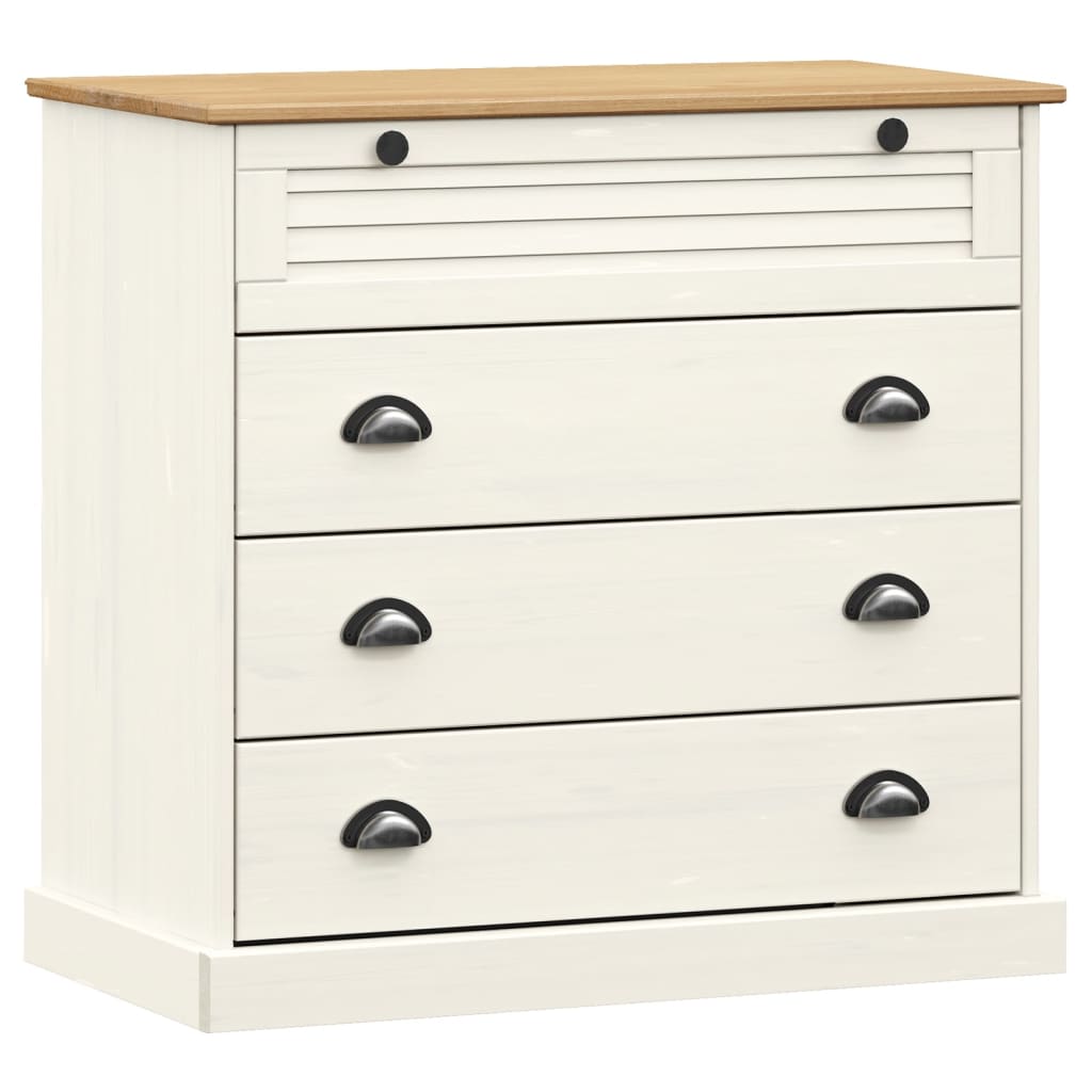 Visoka komoda VIGO bijela 80 x 40 x 176 cm od masivne borovine