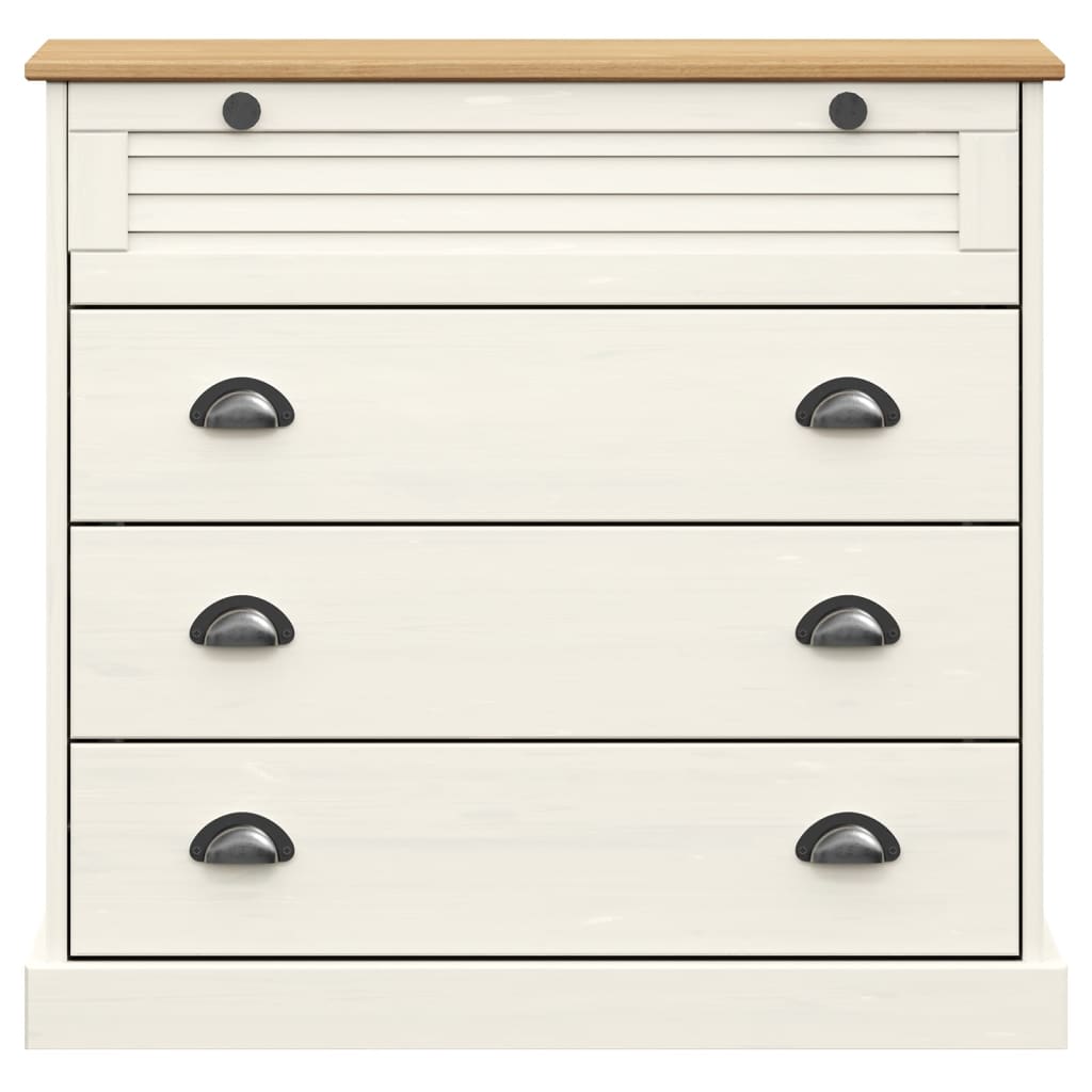 Visoka komoda VIGO bijela 80 x 40 x 176 cm od masivne borovine
