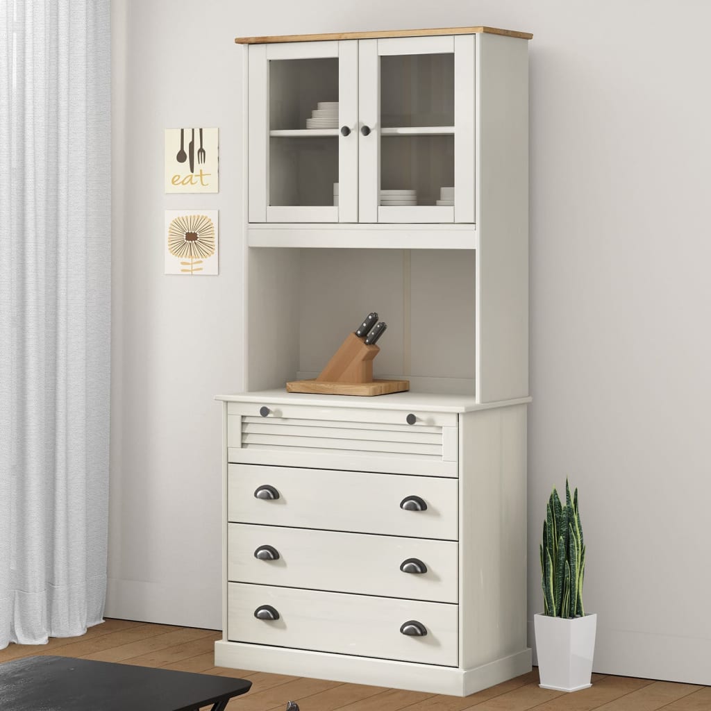 Visoka komoda VIGO bijela 80 x 40 x 176 cm od masivne borovine