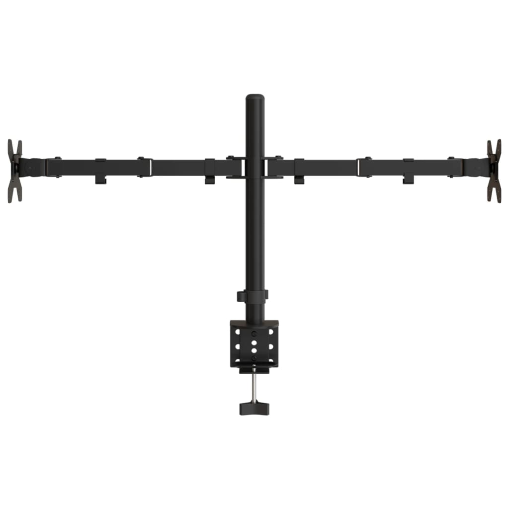 Dvostruki nosač za monitor crni čelični VESA 75/100 mm