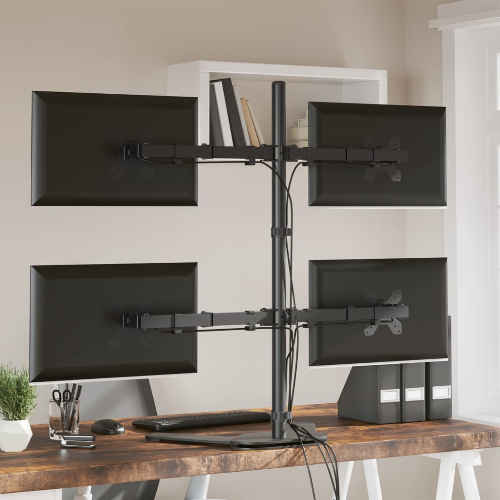 Nosač za monitor crni čelični VESA 75/100 mm
