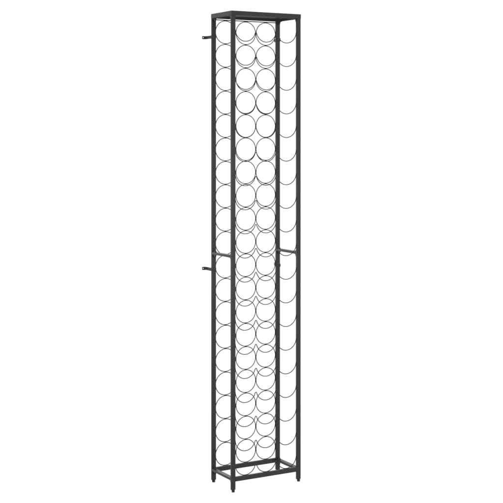 Stalak za vino za 57 boca crni 34 x 18 x 200 cm kovano željezo